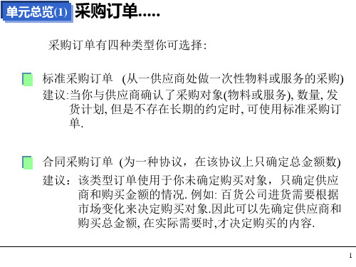 采购订单的四种类型