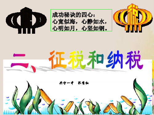 人教版高中政治必修一经济生活8.2 征税与纳税课件(共20张PPT)