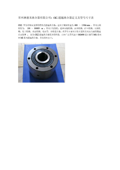 【VIP专享】CKZ超越离合器