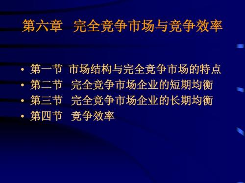 第六章   完全竞争市场与竞争效率