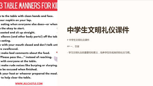 中学生文明礼仪课件