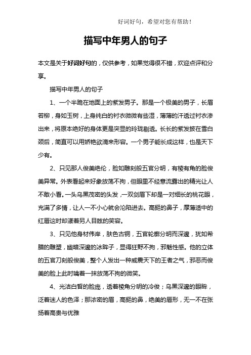描写中年男人的句子