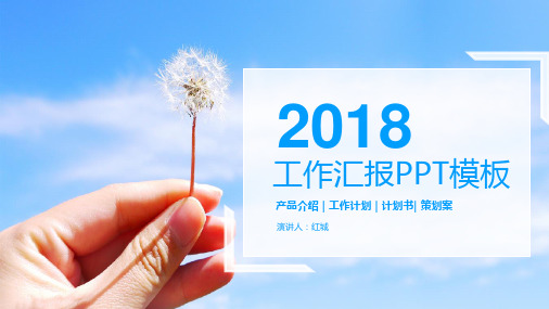 蓝色背景大气工作汇报PPT模板