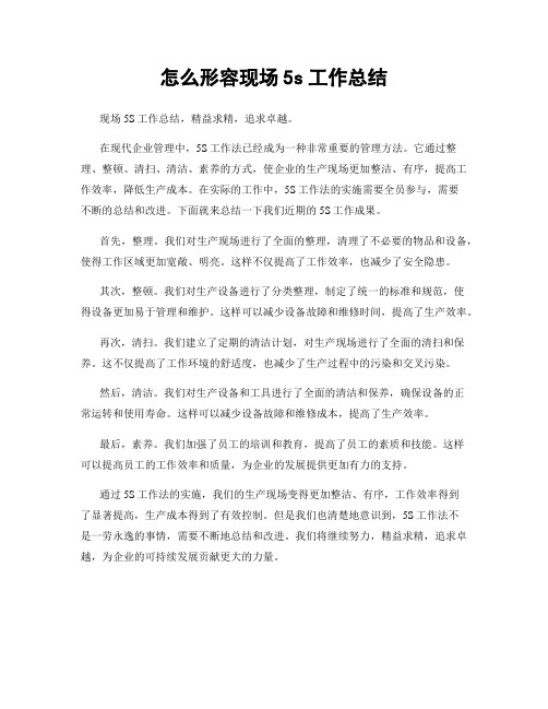 怎么形容现场5s工作总结