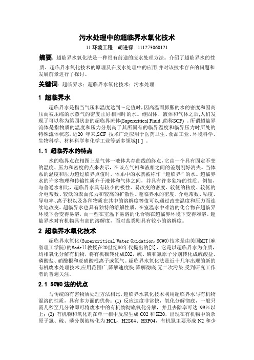 污水处理中的超临界处理技术