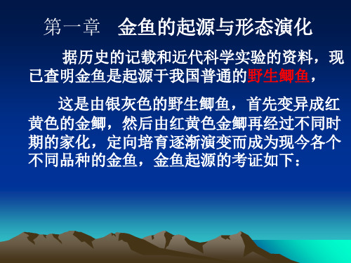 第一章金鱼的起源与形态演化ppt课件