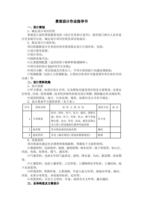 景观设计作业指导书