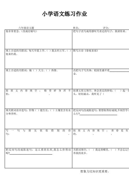 小学六年级语文提高训练II (57)