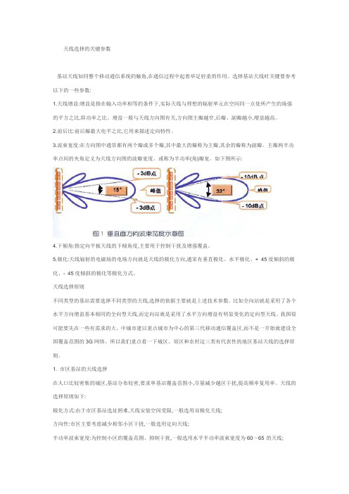 WCDMA天线选择的关键参数