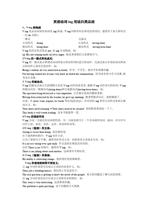 高考英语动词ing用法归类总结