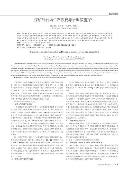 煤矿矸石场生态恢复与治理措施探讨