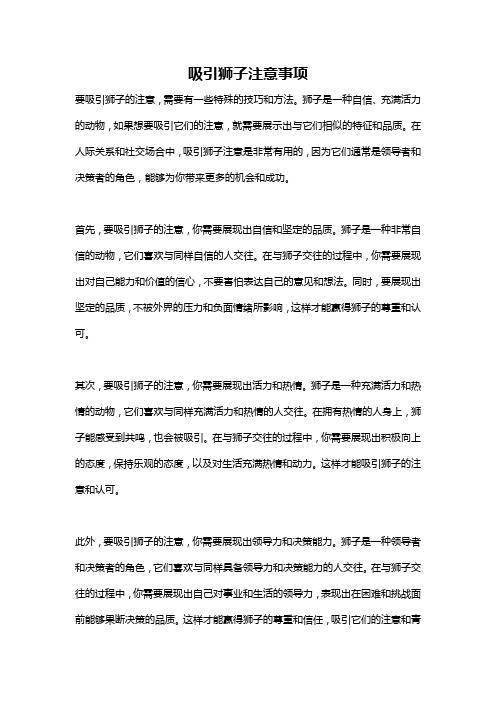 吸引狮子注意事项