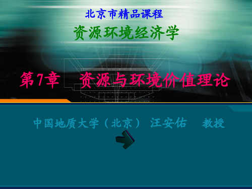7.资源与环境价值理论