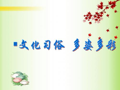 第十课第一框文化习俗 多姿多彩
