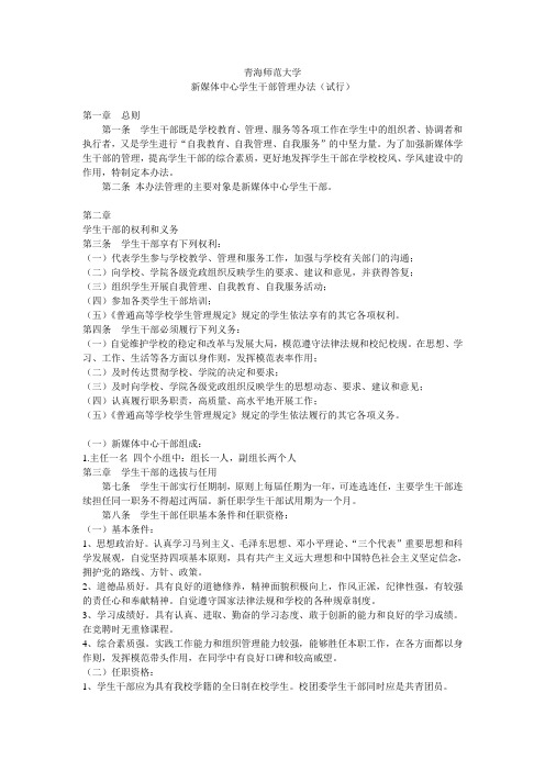 新媒体中心干部管理办法