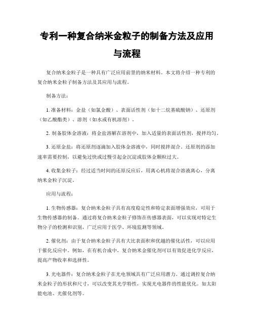 专利一种复合纳米金粒子的制备方法及应用与流程