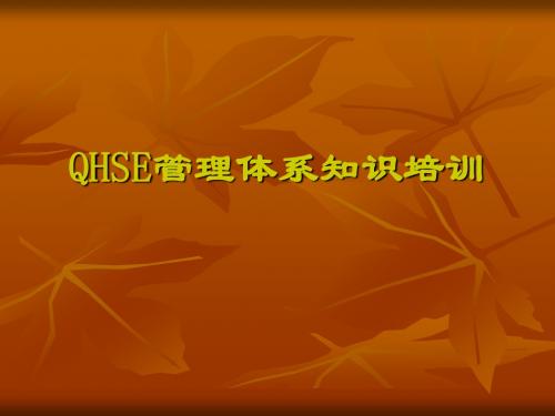 QHSE管理体系知识培训
