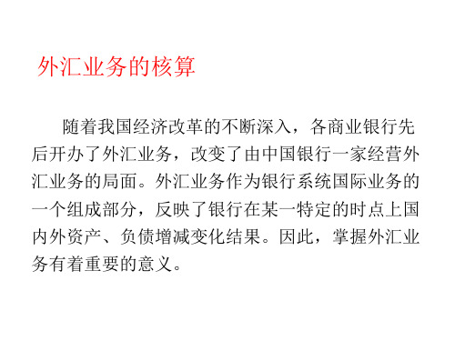 银行会计讲座(外汇业务的核算)