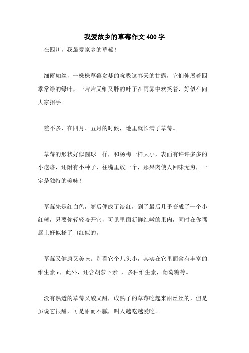 2021年我爱故乡的草莓作文400字