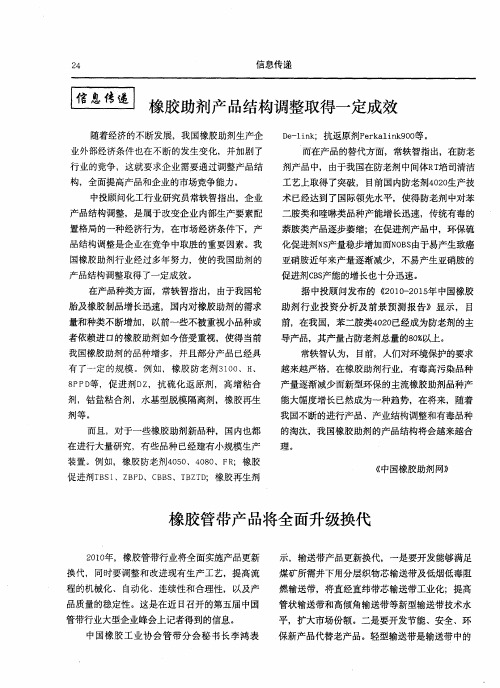 橡胶助剂产品结构调整取得一定成效