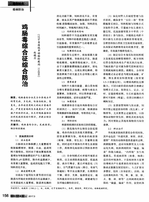 鸡肠毒综合征综合防治