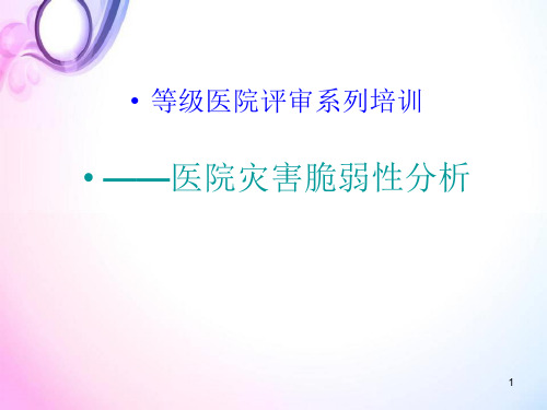 医院灾害脆弱性分析PPT幻灯片课件