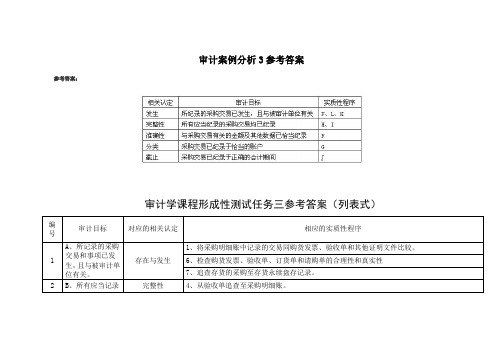 电大审计案例3整理后