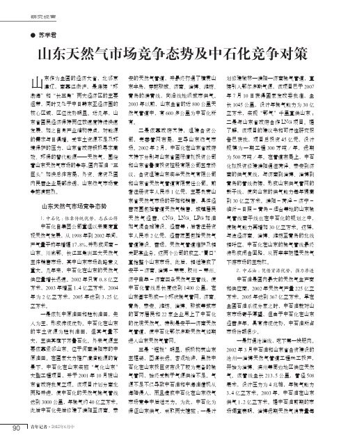 山东天然气市场竞争态势及中石化竞争对策 (1)