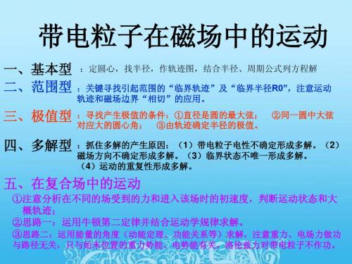 带电粒子在磁场中的运动题型归类