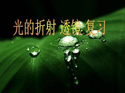 光的折射透镜-复习课件