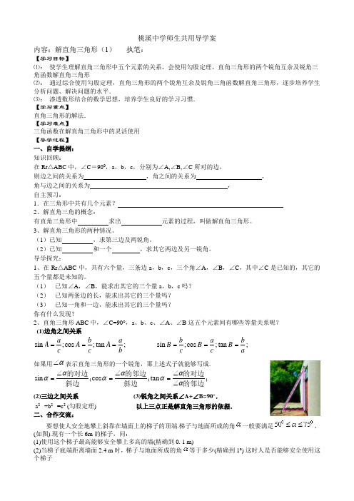 解直角三角形的应用导学案