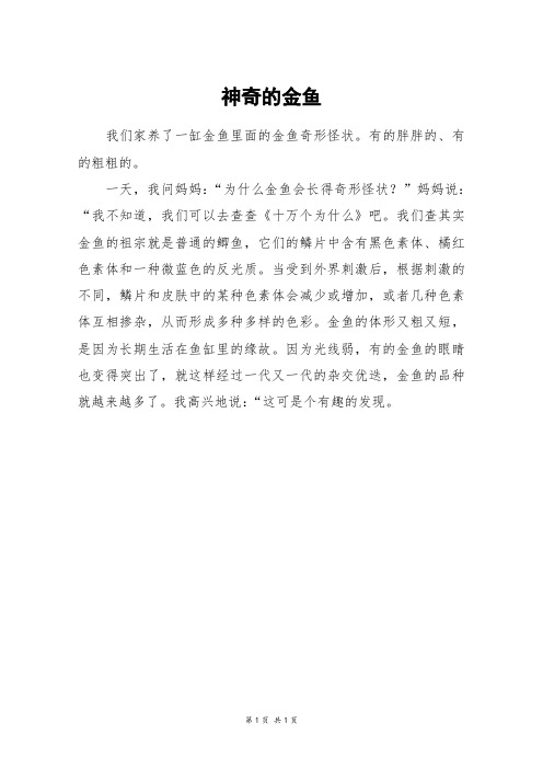 神奇的金鱼_三年级作文