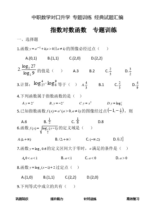 指数对数函数  专题训练