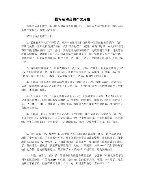 描写运动会的作文片段