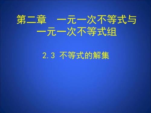 新北师大版八年级数学下册第二章《 不等式的解集》公开课课件