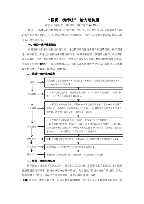“假说—演绎法” 给力遗传题