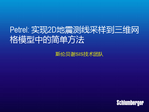 Petrel中将2D地震测线采样到三维网格的工作流程