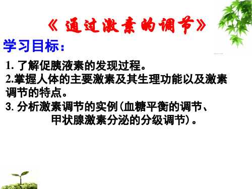 高中生物必修三通过激素的调节精品课件