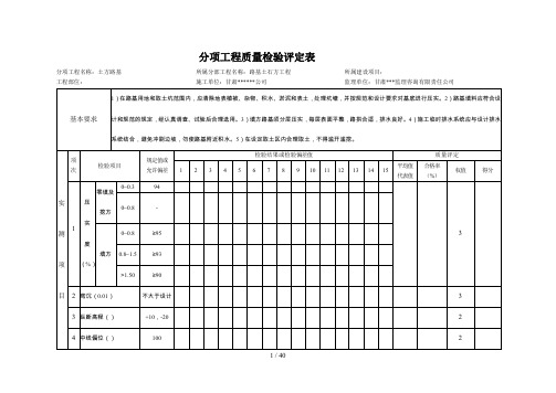 桥梁工程、公路工程、水利工程质量检验评定表