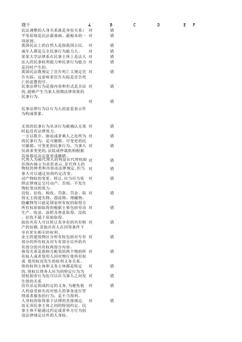 法学概论题库—民法