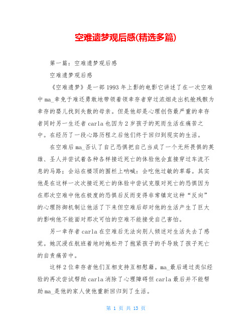 空难遗梦观后感(精选多篇)
