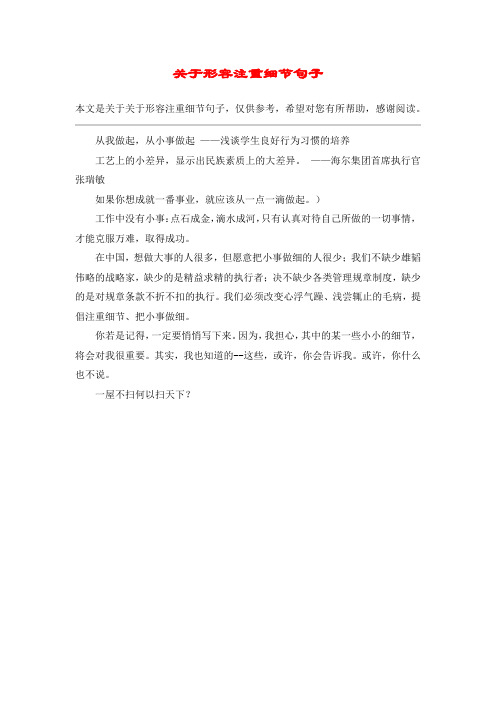 关于形容注重细节句子_1