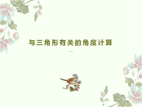人教版八年级上册与三角形有关的角度计算课件