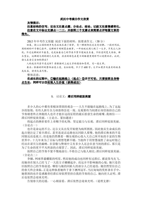 2015年中考 阅读下面的材料