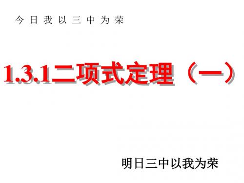 1.3.1二项式定理(一)