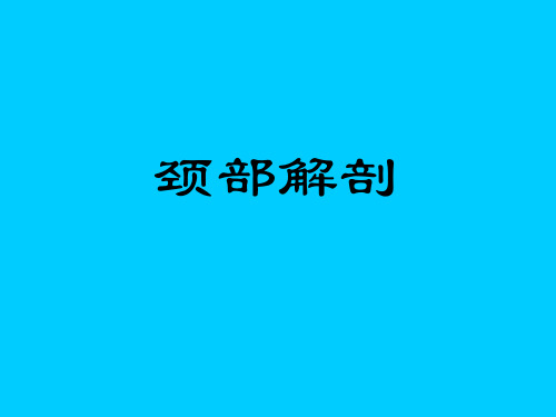 耳鼻咽喉-头颈外科学：颈部解剖