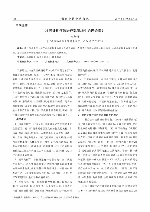 壮医针挑疗法治疗乳腺增生的理论探讨