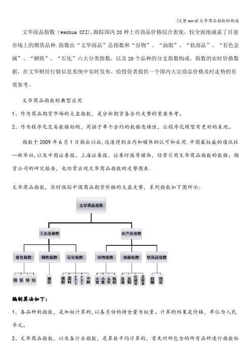 (完整word)文华商品指数的构成