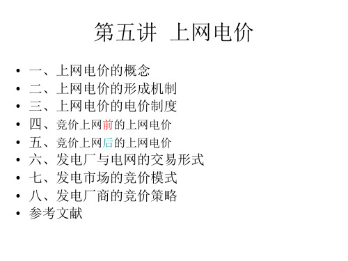 5第五讲 上网电价