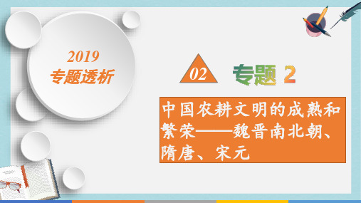 2019届历史二轮热点重点难点透析：专题2  中国农耕文明的成熟和繁荣——魏晋南北朝、隋唐、宋元   微专题3 